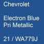 Preview: Chevrolet, Electron Blue Pri Metallic, 21 / WA779J.